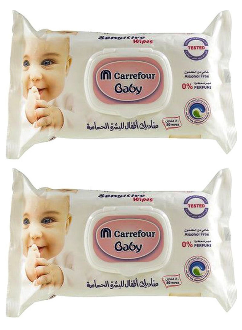 Baby Sensitive 80 Wipes Pack of 2