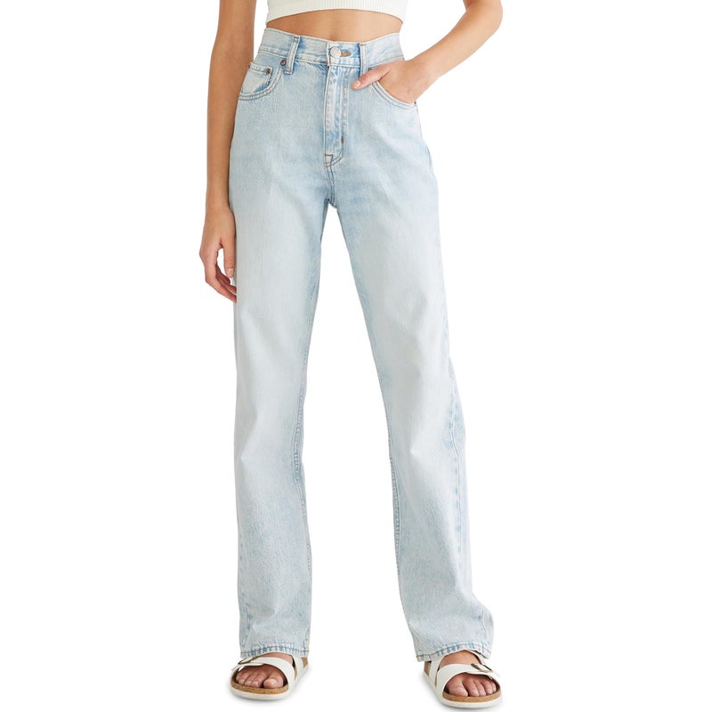 Aeropostale Womens Juniors Highest Rise Relaxed Fit Jean, Light Wash, 0 Regular - Image 1