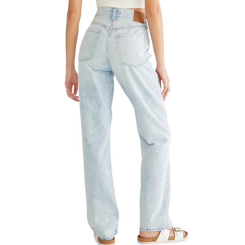 Aeropostale Womens Juniors Highest Rise Relaxed Fit Jean, Light Wash, 0 Regular - Image 2