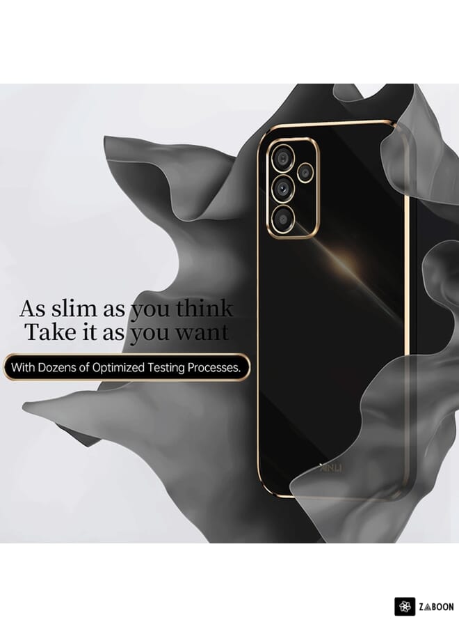 جرين تايجر حافظة لهاتف سامسونج جالاكسي A14 5G XINLI حافة مستقيمة 6D مطلية بالكهرباء (أسود) - Image 3