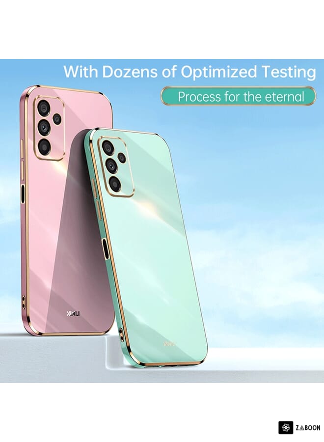 جرين تايجر حافظة لهاتف سامسونج جالاكسي A14 5G XINLI حافة مستقيمة 6D مطلية بالكهرباء (أسود) - Image 2