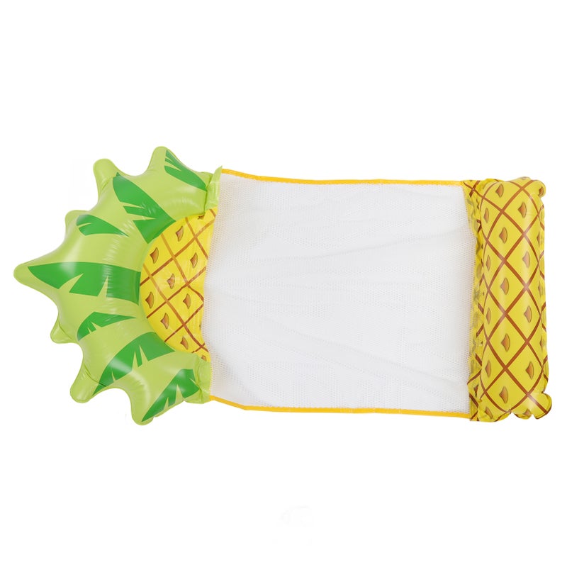 Water Hammock Float Lounger Pineapple Fruit Pattern Foldable Multifunction Inflatable Float Lounger for Beach Pool - Image 1