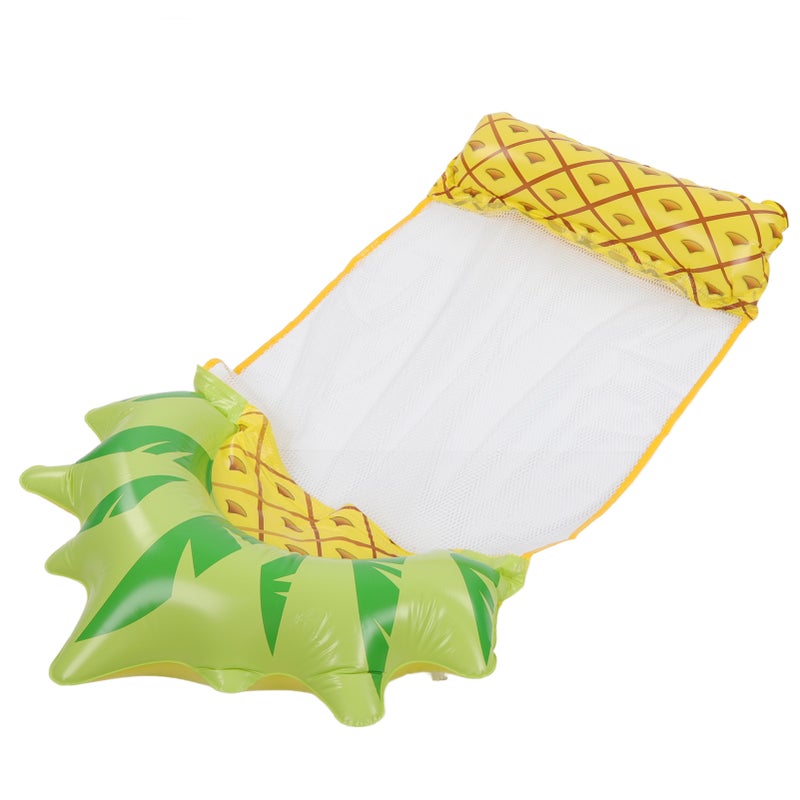 Water Hammock Float Lounger Pineapple Fruit Pattern Foldable Multifunction Inflatable Float Lounger for Beach Pool - Image 4