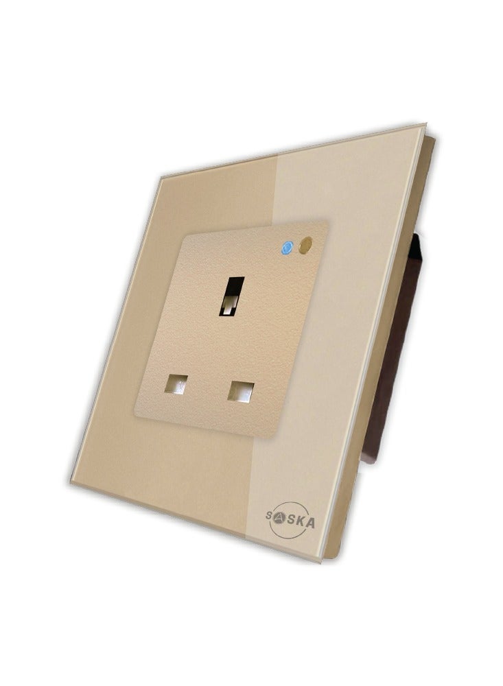 SASKA Smart WiFi Wall Socket Glass Panel Outlet Remotely Controlled Works with Voice Assistant | No Hub Required - Image 1