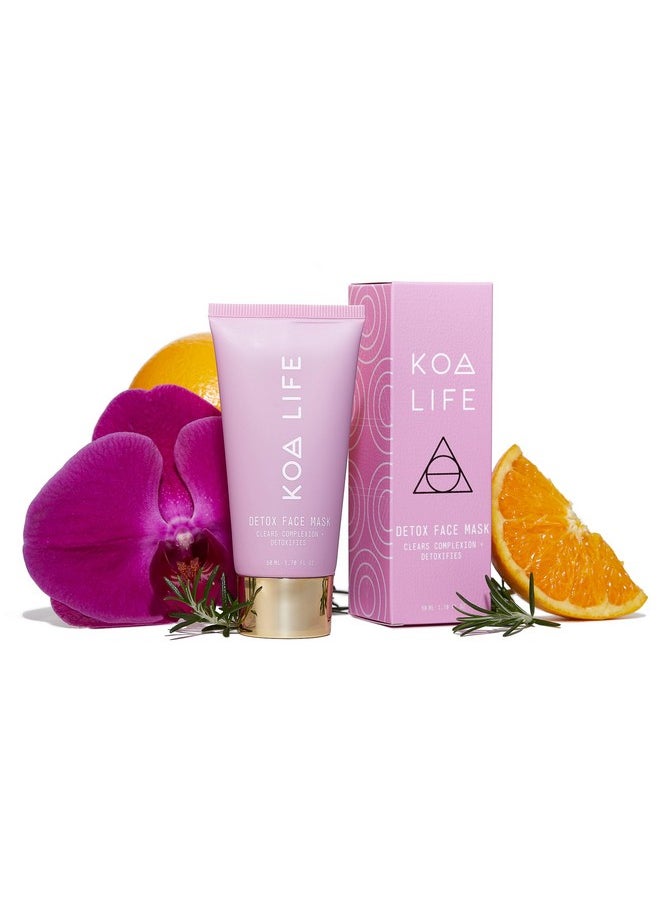 KOA LIFE - Detox Face Mask Charcoal Face Mask Skincare Bentonite Clay Facial Mask Clay Face Mask Deeply Hydrates Nourishes Skin Antioxidants Natural Vegan 1.70 Fl Oz - Image 1