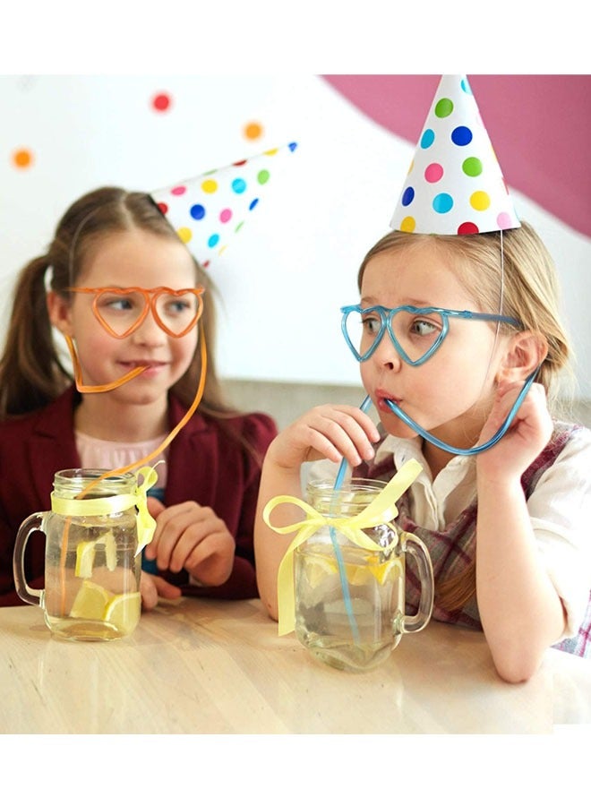 ZVEV 10PCS Straws Glasses Plastic Fun Glasses Straw Covers Cap Disposable Straws for Kids Glasses Straws Drinking Adult Party Fun Straws for Eye Glasses Straw Tube Toy and Birthday Party Set - Image 4