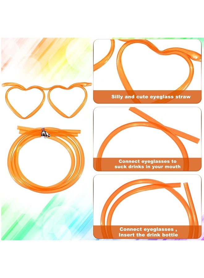 ZVEV 10PCS Straws Glasses Plastic Fun Glasses Straw Covers Cap Disposable Straws for Kids Glasses Straws Drinking Adult Party Fun Straws for Eye Glasses Straw Tube Toy and Birthday Party Set - Image 2