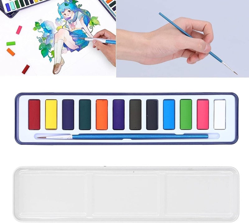 53 Arts 53ARTS® 12 Colors Solid Watercolor Paints in Metal Case Dry Watercolor - Image 4