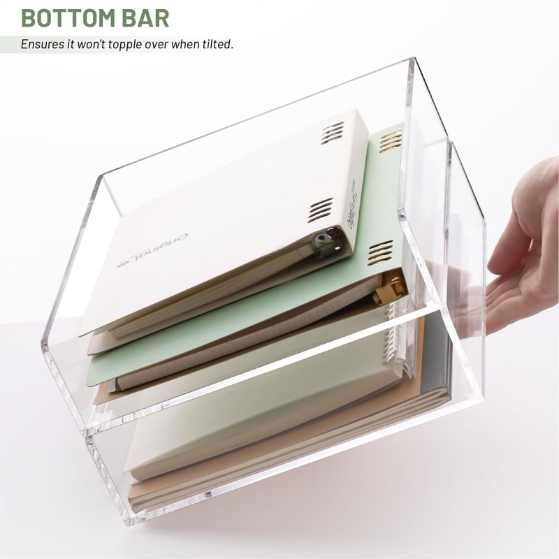 HeZone Paper Organizer Letter Tray, Clear Acrylic Paper Tray, School Teacher Office Supplies Organization, Stackable Desk File Organizer, Classroom Decor and Accessories-2 Packâ€¦ - Image 4