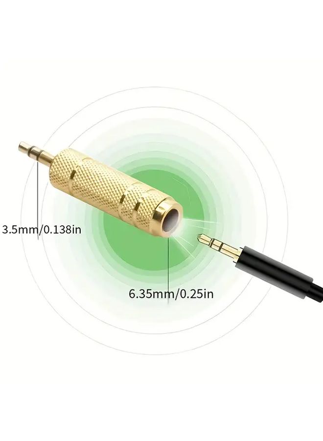 2 Gold Plated 3.5mm Male Female Stereo Audio Jack for Guitar Bass Drum - Image 5