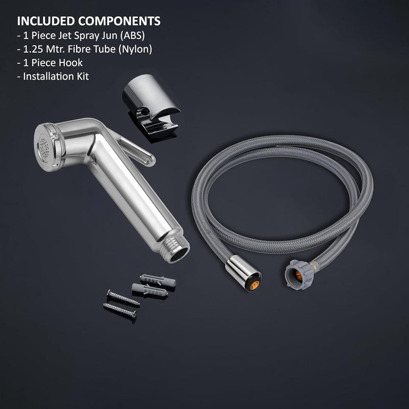 Waterman Conti Health Faucet ABS Material with 1125 Mtr Fibre Nylon Hose Pipe and Hook Jet Spray for Toilet Bidet Sprayer Health Faucet for Toilet Gun Handheld Faucet Toilet - Image 5