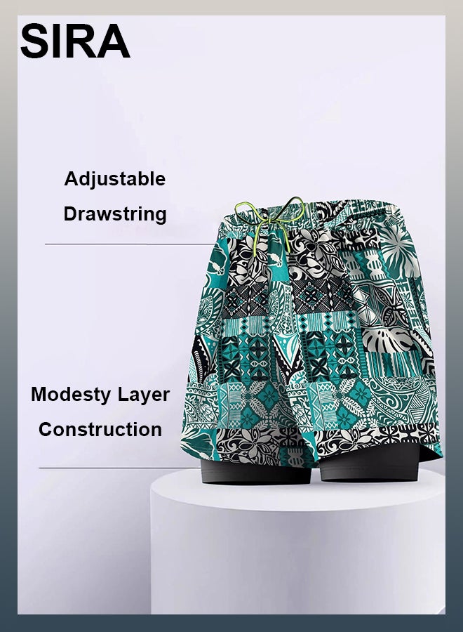 SIRA Men's Quick-Dry Swimwear 2-Piece Set - UPF 50+ Swim Shirt & Modest Swim Trunks for Beach/Pool/Water Sports | Lightweight & Breathable Swim Outfit - Image 4