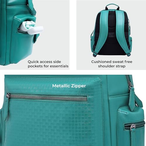 EUME Cosmo 16L Laptop Bag for Men, Forest Green | 1 Large Compartment Office Laptop Backpacks | Fits Up to 13.5" Laptop | Premium Vegan Leather | Travel Bag | Bagpacker Bag for Men and Women - Image 3