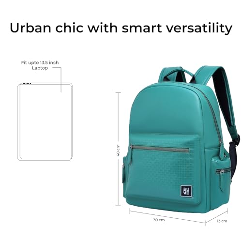 EUME Cosmo 16L Laptop Bag for Men, Forest Green | 1 Large Compartment Office Laptop Backpacks | Fits Up to 13.5" Laptop | Premium Vegan Leather | Travel Bag | Bagpacker Bag for Men and Women - Image 2