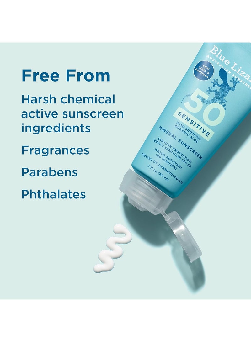 BLUE LIZARD Sensitive Sunscreen with Organic Aloe SPF 50 - 3 fl oz  - Image 5