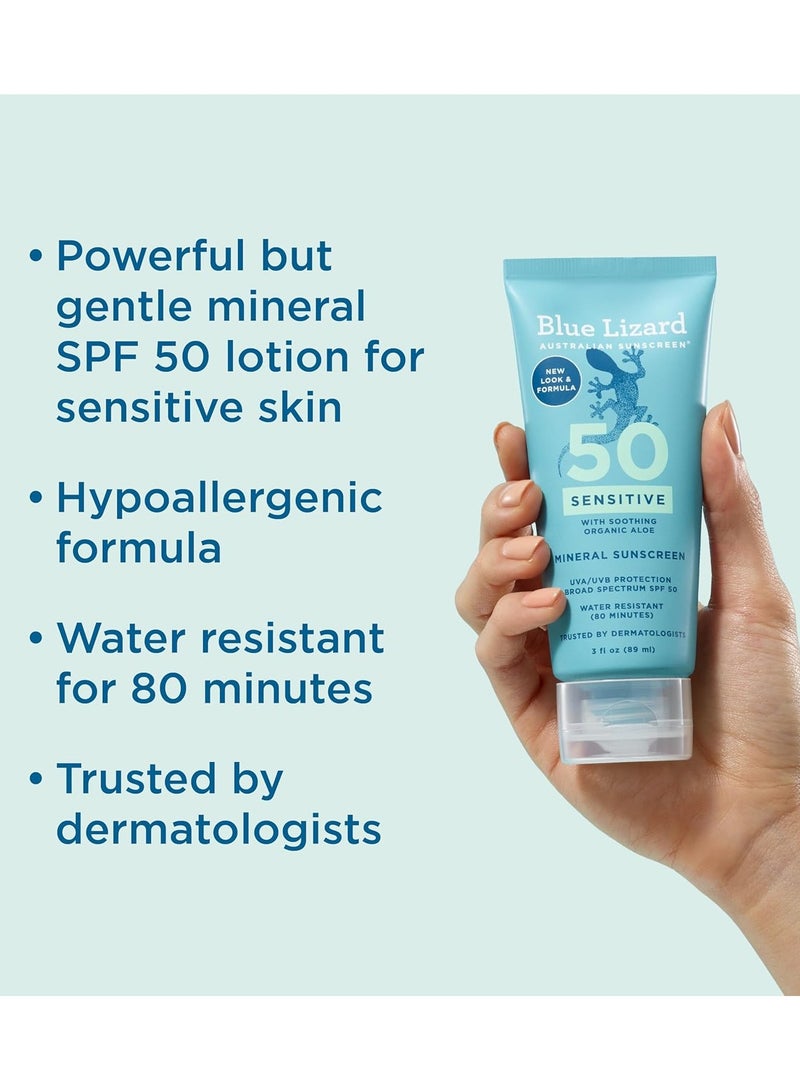 BLUE LIZARD Sensitive Sunscreen with Organic Aloe SPF 50 - 3 fl oz  - Image 2