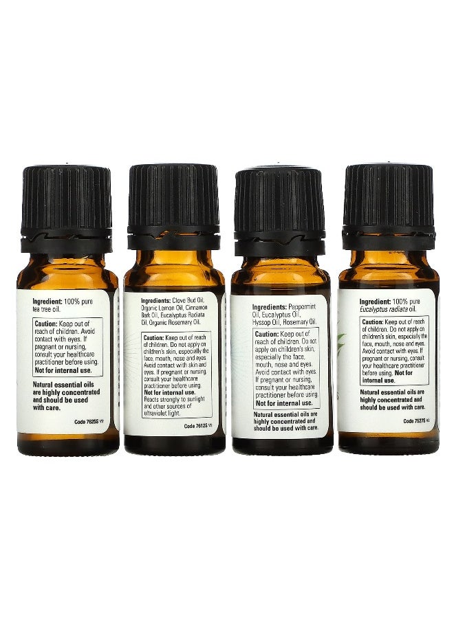 NOW Foods, Solutions, Seasonal Changes, Balancing Essential Oils Kit, 4 Bottles, 1/3 fl oz (10 ml) Each