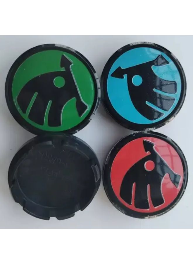 Blue 56mm Car Wheel Center Hub Caps Set of 4 ABS Material with Logo - Image 1