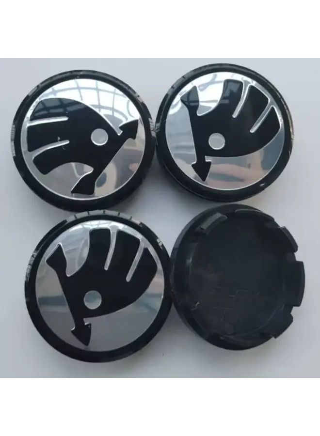Blue 56mm Car Wheel Center Hub Caps Set of 4 ABS Material with Logo - Image 5