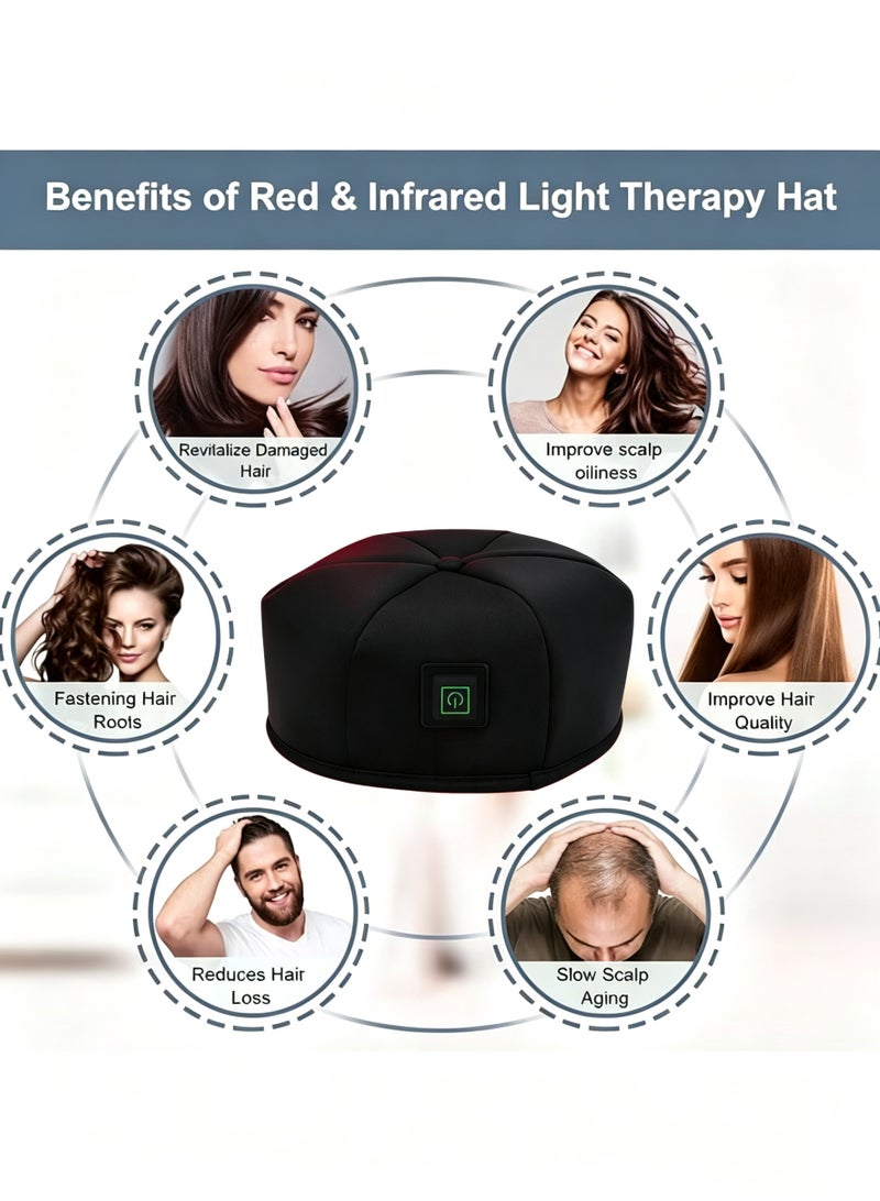 SKT Shiketro 120PCS Lamp Beads LED Red and Infrared Light Therapy Cap for Stress Relief Brain Relax Hair Loss Regrowth Treatment Cap - Image 4