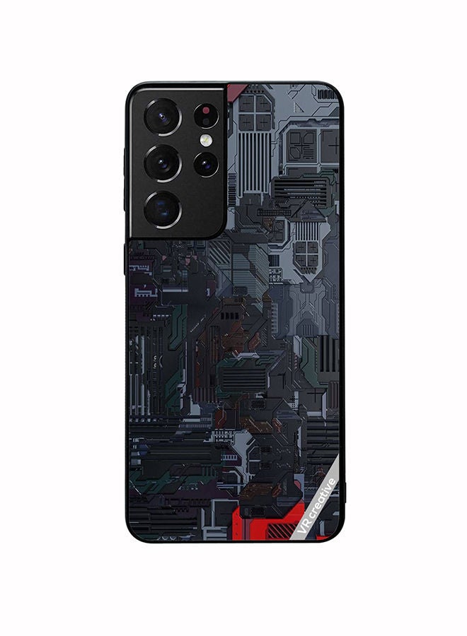 VR CREATIVE Protective Case Cover For Samsung Galaxy S21 Ultra 5G Tech Design Multicolour - Image 1