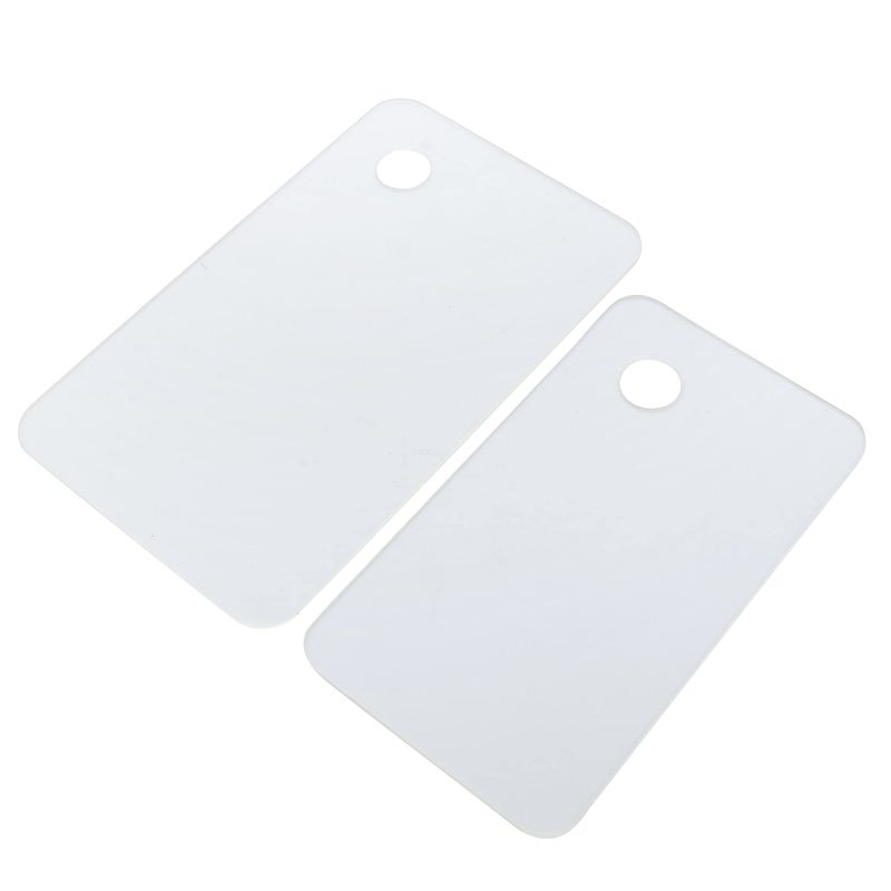 Kabeer Art 2pc Clear Transparent Acrylic Rectangle Shape Drawing Palette of 12 x 7 inch and 10 x 6 inch Size - Image 1