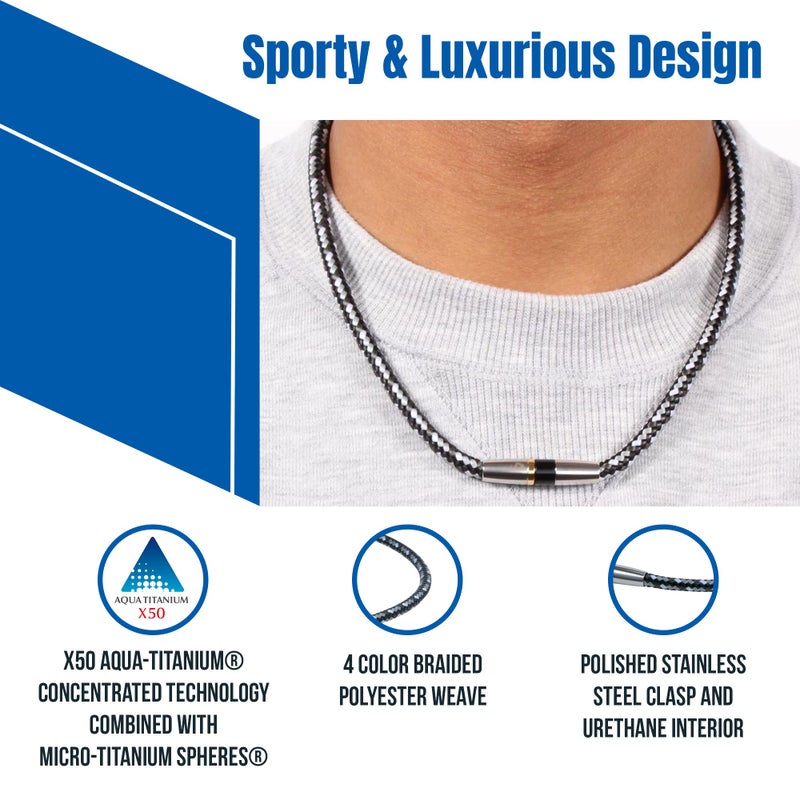 PHITEN X50 High End III Necklace, Black, 20" - Image 3