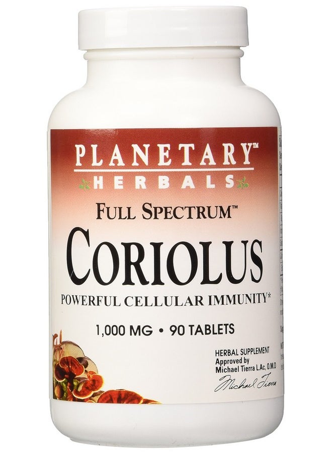 PLANETARY HERBALS Coriolus Full Spectrum 1000Mg Powerful Cellular Immunity Pf0737 Natural 90 Count (Pack Of 1)  - Image 2
