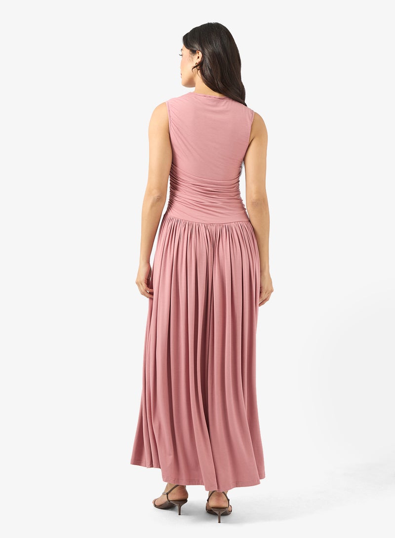 BCBG Ruched Sleeveless Maxi Dress - Image 2
