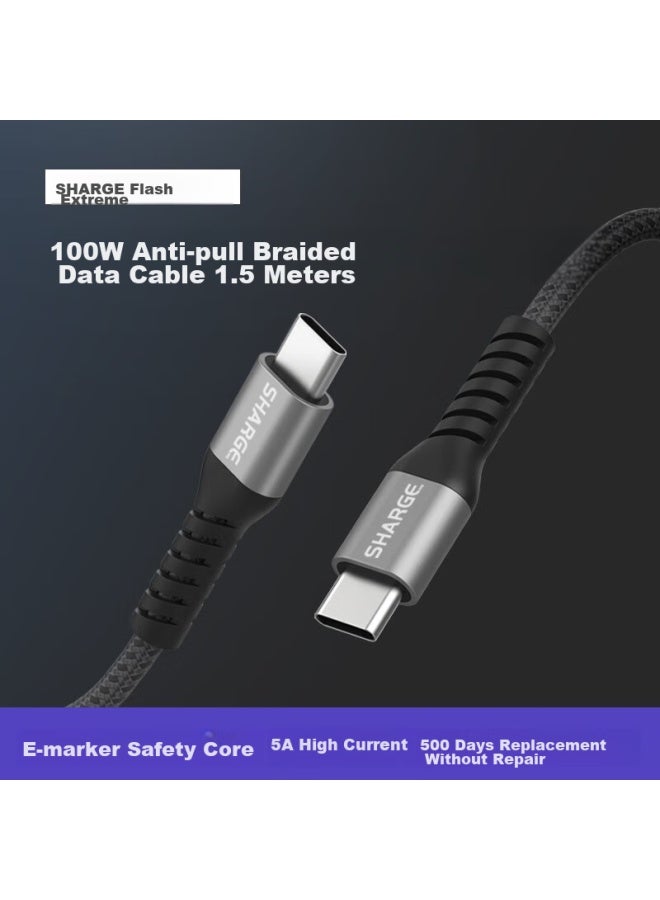 SHARGE Shanji 100w Charging Cable, Apple 16 Fast Charging Cable, Type-c Data Cable, Pd Fast Charging, Suitable For Iphone 15, Huawei, Xiaomi 14, Laptops, Macbook Pro, Tablets, Ipad - Image 4