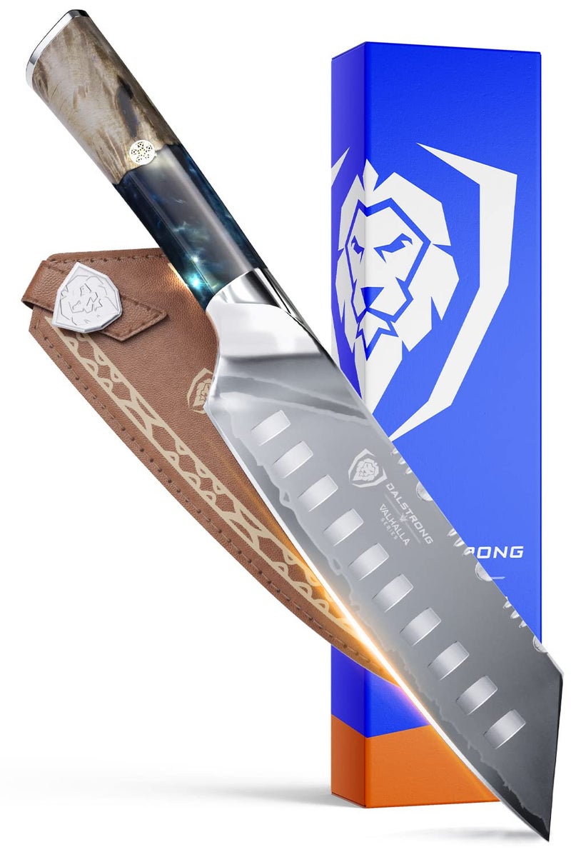Dalstrong Santoku Knife - 7 inch - Valhalla Series - 9CR18MOV High Carbon Steel - Vegetable Knife - Celestial Resin & Wood Handle - Asian Cooking Knife - Premium Kitchen Knife Gift- w/Leather Sheath - Image 1
