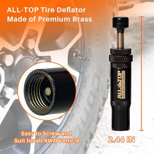 ALL-TOP Adjustable Auto-Stop Tire Deflator Valve Kit (10-30 PSI) 8 PCS Screw-on Tyre Air Down Tool for Offroad 4x4 (with 5 Valve caps) - Image 5