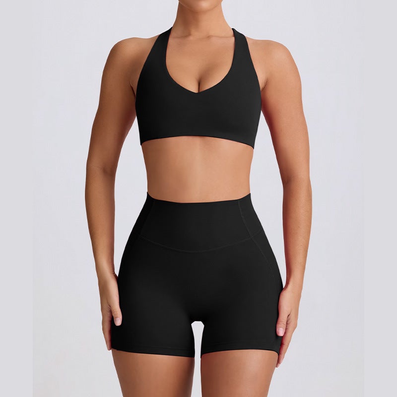 Women's Quick-Dry Yoga Suit Set - Sleeveless Athletic Fitness Outfit with Moisture-Wicking Fabric
