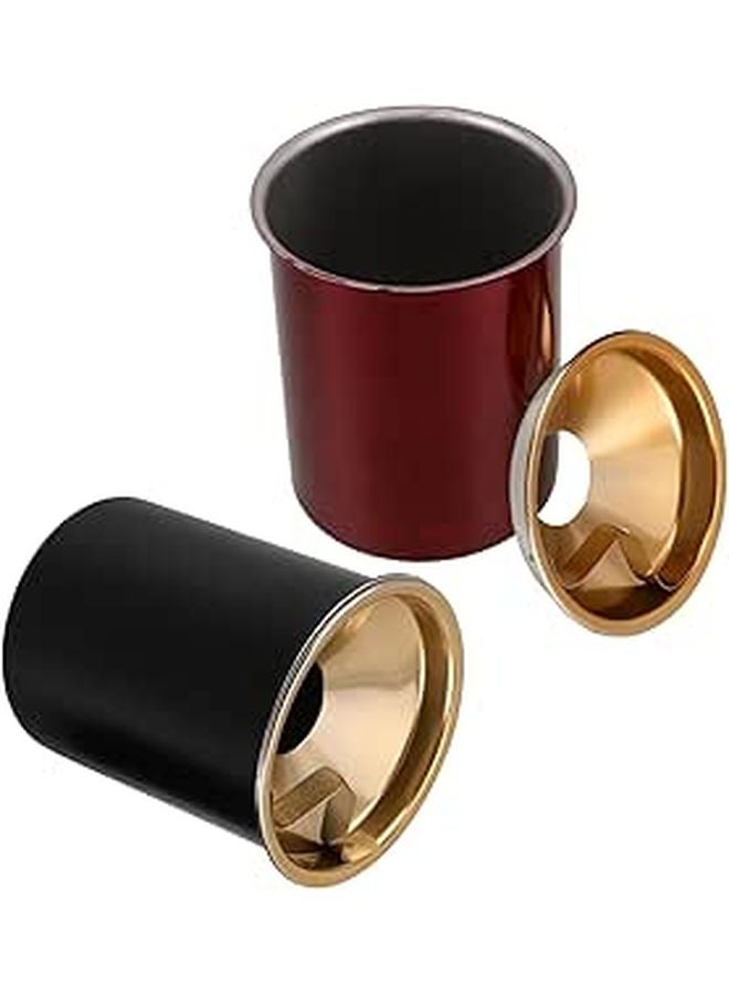 Stainless Steel Ashtray With Lid Windproof Smokeless Cigar Ash Holder 2 Pack - Image 1