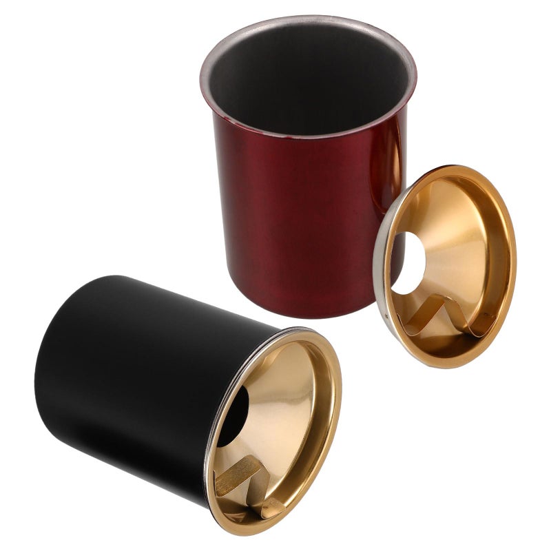 Stainless Steel Ashtray With Lid Windproof Smokeless Cigar Ash Holder 2 Pack - Image 2