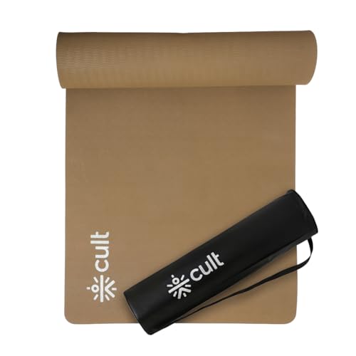 CULT Ultra Cushioned 8mm TPE Yoga & Pilates Mat – Eco-Friendly, Skin-Friendly, Anti-Skid, Tear-Resistant, Lightweight & Portable with Carry Strap and Bag – Ideal for Home, Gym & Outdoor Workouts - Brown - Image 1