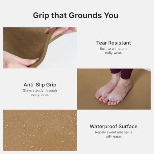 CULT Ultra Cushioned 8mm TPE Yoga & Pilates Mat – Eco-Friendly, Skin-Friendly, Anti-Skid, Tear-Resistant, Lightweight & Portable with Carry Strap and Bag – Ideal for Home, Gym & Outdoor Workouts - Brown - Image 5
