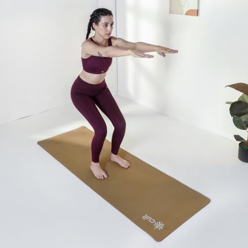 CULT Ultra Cushioned 8mm TPE Yoga & Pilates Mat – Eco-Friendly, Skin-Friendly, Anti-Skid, Tear-Resistant, Lightweight & Portable with Carry Strap and Bag – Ideal for Home, Gym & Outdoor Workouts - Brown - Image 2