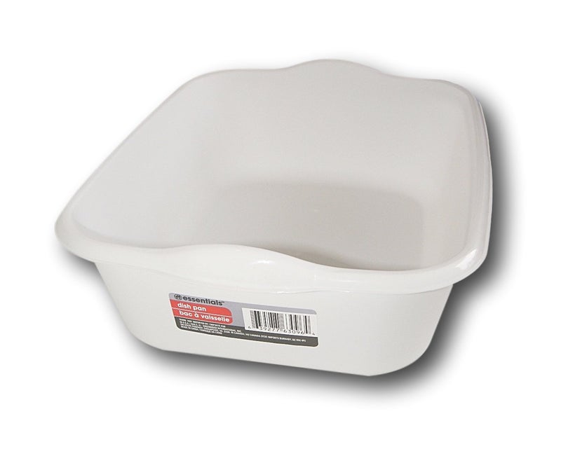Essentials White Plastic Eight Quart Dishpan  13 x 11 x 4H
