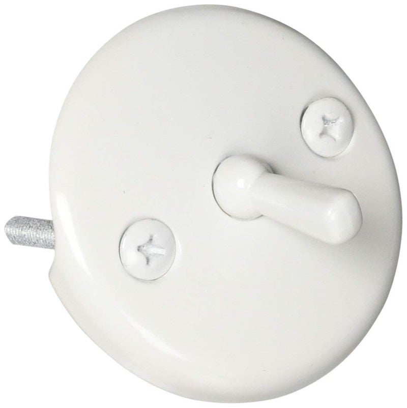 Westbrass D92K-50 1-3/8" Fine Thread Grid Strainer Drain Cover with Trip Lever Faceplate and Conversion Adaptor Bushing, Powder Coat White - Image 3