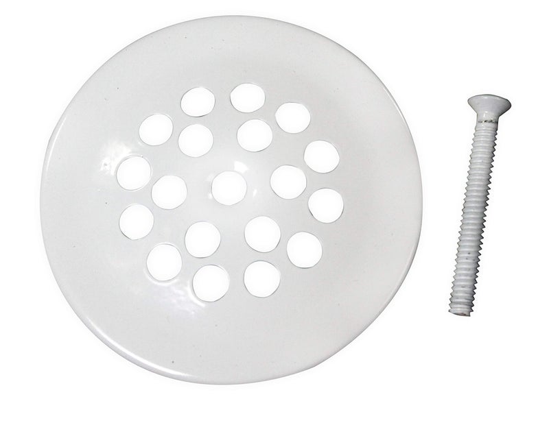 Westbrass D92K-50 1-3/8" Fine Thread Grid Strainer Drain Cover with Trip Lever Faceplate and Conversion Adaptor Bushing, Powder Coat White - Image 5
