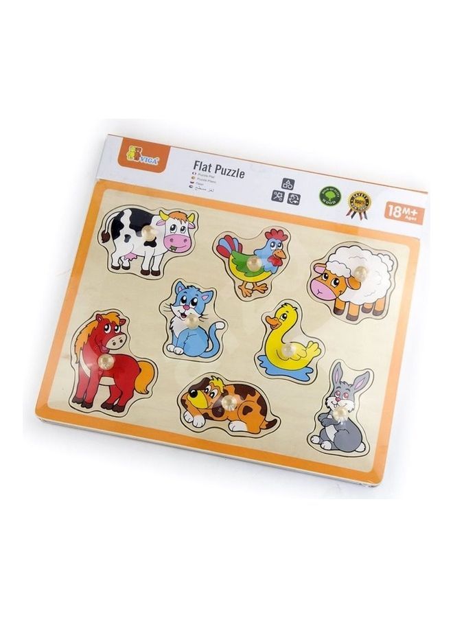 أحجية خشبية مسطحة قابلة للسحب بتصميم حيوانات المزرعة - Image 2