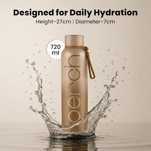 Perch Zion Hot & Cold Steel Water Bottle Set of 2 (720 ml Each), ISI Certified, Vacuum Insulated | Leak Proof, BPA-Free | for Couples, Gift for His & Her |Kids, Men & Women|Beach Brown & Green-Pink - Image 5