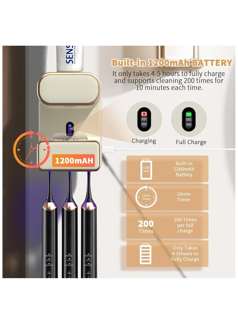 XICEN Toothpaste Dispenser with Ultraviolet Disinfection Function, Electric Automatic  Toothpaste Dispenser, No Drilling, Wall-Mount Toothpaste Holder - Image 3