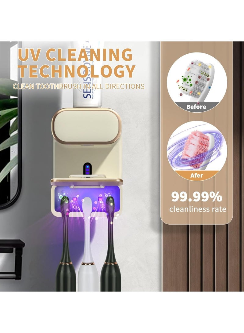 XICEN Toothpaste Dispenser with Ultraviolet Disinfection Function, Electric Automatic  Toothpaste Dispenser, No Drilling, Wall-Mount Toothpaste Holder - Image 4