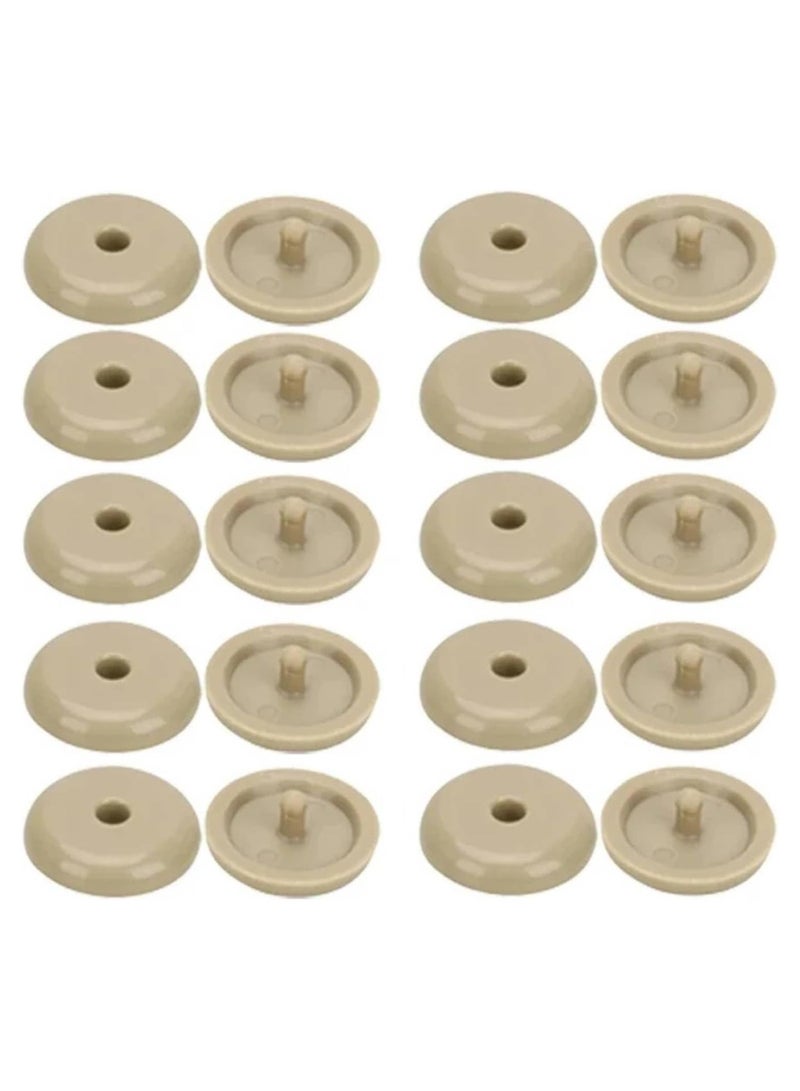SOLDOUT Car Safety Seat Belt Stopper Buckle Auto Seat Belt Spacing Limit Stop Plastic Anti-slip Stop Button (Set of 10, Beige) - Image 1