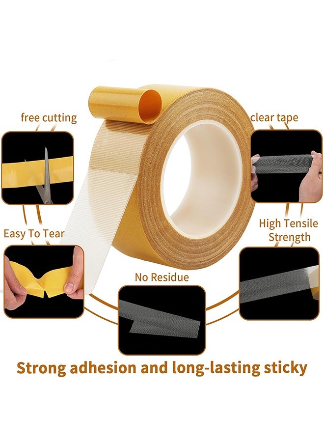 HS Double Sided Sticky Tape 33ft, Heavy Duty Double Sided Tape, Strong Adhesive Carpet & Craft Tape, Carpet Mounting Tape With Fiberglass Mesh For Rugs, Carpets, Pictures, DIY And Art Crafts - Image 3