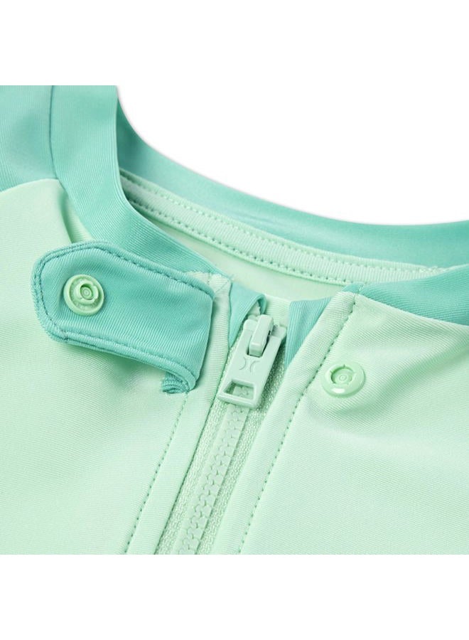Hurley بدلة واقية طويلة الأكمام للأطفال من الجنسين، عبوة 2، فلامنغو/أخضر، 3 أشهر - Image 3
