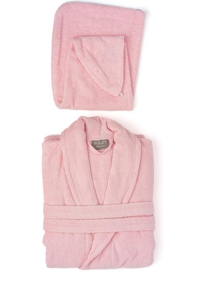 Soley | Maida | Extra Soft 100% Cotton Hair Cap & Women's Bathrobe Set 