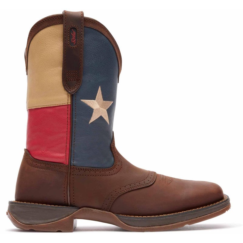 Durango Patriotic Pull-On Texas Flag Western Boots, Dark Brown/Texas Flag, 9 D US